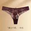 Fio Dental Sexy de Renda com Laço de Cintura Baixa Estilo Europeu e Americano Puro Desejo Tentação Roupa Íntima Triângulo Quente Feminina N28