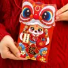 Nuevo 2025 Año del Dragón Tridimensional Creativo Sobre Rojo Infantil Festival de Primavera Nuevo Año Paquete Rojo con Cordón Bolsa de Tela Roja para Dinero de la Suerte