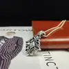 Nuevo Colgante Bala Flor Cruzada s925 Moda Masculina Collar de Plata de Ley Colgante Femenino Versátil Simple de Moda Colgante Hip-hop Masculino