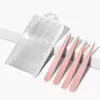 Pinzas para Cejas de Acero Inoxidable, Pinzas para Cejas, Pestañas Postizas, Pinzas para Cejas de Maquillaje, Set de Herramientas de Belleza para Pestañas, Venta al por Mayor Transfronteriza