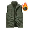 Chaleco Chaqueta para Hombre Otoño e Invierno Casual para Hombre al Aire Libre Pesca Chaleco de Bolsillo de Lana Polar Chaleco de Lana Polar Ropa de Abrigo para Hombre