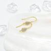 Brincos Ganchos de Orelha Gota de Água Tridimensional Incrustados com Zircônia, Brincos Exquisitos e Simples Acessórios DIY