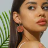 Pendientes Redondos de Cuentas Estilo Bohemio Étnico Moda de Nicho Pendientes Tejidos a Mano Pendientes Transfronterizos Europeos y Americanos para Mujeres