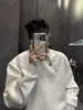 Moletom com Zíper Meio Aberto Masculino Primavera/Outono 2026 Estilo Coreano Novo Gola Redonda Solto Top Chique Estilo Hong Kong Tendência Em Estoque