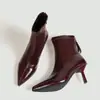 Botines de tacón de aguja europeos y americanos al por mayor para mujer, transfronterizos, nuevos para Otoño e Invierno 2026, botas adelgazantes, con felpa, botines elásticos franceses