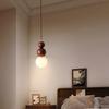 Lámpara de mesa de madera de melocotón para dormitorio, estilo nórdico japonés, de troncos, de una sola línea, pequeña y larga, para casa de familia.