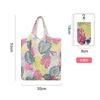Bolsa de compra portátil de poliéster, grande, de tela floral 190T, disponible en stock. Bolsa plegable al por mayor. Bolsa de regalo publicitaria.
