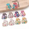 Colgante de Gato Padre-Hijo con Estampado de Gota de Aceite Transfronterizo Colgante de Zorro Gato de Halloween Llavero de Aleación Accesorios para Pendientes