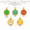 Colgante de cuentas de cinco vías del dios de la riqueza, esmalte de gota de aceite, color arena dorada francesa antigua, retención de color, colgante para pulsera, collar, accesorios para DIY