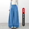 Calça esportiva feminina marrom, nova coleção de outono 2026, cintura alta estilo americano, modelagem que afina a silhueta, solta, perna reta, calça de moletom casual de perna larga