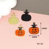 Accesorios de bricolaje para Halloween, bolsa de embalaje con forma de calavera de calabaza fantasma, joyería, collar, colgante, borde cruzado, aleación, gotas de aceite
