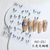 Taro Borboleta Nail Art Adesivo 5D Alívio Estéreo Nova Shell Luz Azul Pequena Borboleta Unha Adesivo Internet Celebrante Explosões