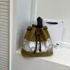 Bolso de lona para mujer de estilo coreano, moderno, bolso de mano para el hombro, bolso casual moderno y simple para mujer, bolso tipo cubo artístico de mano