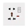Tipo 86 Estándar Europeo Estándar Británico Enchufe Británico de 13A Piel Blanca Tipo 146 Panel de Enchufe de Interruptor para Cocina Exclusivamente para Exportación