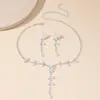 Collar de Perlas de Moda Popular Transfronterizo para Mujer, Joyería de Novia, Pendientes, Accesorios de Cadena para Clavícula de Lujo de Gama Alta de Nicho