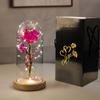 Simulación de flores de color dorado, rosa, cubierta de vidrio, artesanías, regalo de San Valentín, regalo de Navidad, decoración de escritorio, luz de noche