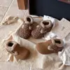 Novos Sapatos Birkenstock Retrô Estampa de Leopardo para Crianças Sapatos de Pele para Meninas Sapatos de Algodão com Plus Veludo de Inverno Sola Macia Antiderrapante Sapatos Infantis