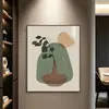 Pintura decorativa para parede de fundo de sofá de sala de estar estilo nórdico com plantas e flores, pintura de nicho de piso, pintura para pendurar no corredor de entrada