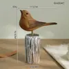 Artesanía de Madera Transfronteriza Adornos de Pájaros Pájaro Marino Tocón de Árbol Pájaro Modelo de Casa Mediterránea Decoración del Hogar de Madera Adornos