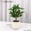 Decoraciones de Plantas Artificiales para Oficina, Plantas Verdes, Adornos de Flores Falsas, Plantas Pequeñas en Maceta para el Hogar, Decoraciones de Plantas Verdes Hoja de Tortuga Decorativas