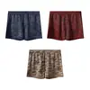 Cueca Box Masculina Tendência Estilo Coreano com Textura de Seda Gelada, Cintura Média de Caimento Solto com Estampa, Shorts de Verão para Estudantes e Casa