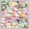 50 Calcomanías Navideñas de Sanrio Dibujo Animado de Sanrio Lindo Festivo Impermeable Decoración Calcomanías para Cuaderno Manual
