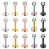 Joyería para Piercings de Aleación de Titanio G23 Tachuelas de Labio Tachuelas de Oreja Amazon Aliexpress 1.5-5mm Circonita 18g