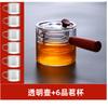 Tetera de vidrio con asa lateral, tetera eléctrica de cerámica, tetera resistente a altas temperaturas, tetera de madera con filtro de una sola olla, juego de té kung fu