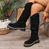 Nuevas botas de mujer para otoño e invierno, de suela gruesa, cómodas, versátiles, que abrigan las piernas, botas de media pantorrilla para mujer, talla grande, transfronterizas, AliExpress, Amazon