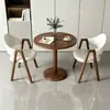 Mesa y sillas pequeñas redondas modernas y casuales para recepción y negociación en apartamentos pequeños, mesa de comedor, mesa redonda pequeña para balcón, para tiendas de té de leche y cafeterías