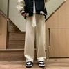 Vintage Apricot Corduroy Calças Masculinas Primavera e Outono Straight Tooling Elegante e Generoso Calças Cordão Calças Estilo Japonês