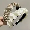 Diadema Plisada Corona Alta de Gipsofila para Mujer, Nuevo Pasador Francés Vintage de Estilo Veraniego para Celebridades de Internet, Diadema Elegante