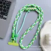 Cordón Trenzado de Cola de Caballo para Teléfono Móvil, Portátil Cruzado, Largo y Resistente, con Gancho de Metal y Hebilla Redonda, Cordón Antiperdida para Teléfono Móvil, Universal
