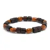 Novo bracelete simples elástico de contas de madeira transfronteiriço, bracelete colorido de estilo étnico feito à mão com contas, acessório unissex