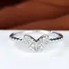 Anel Rongxing de Cruzamento Fresco com Laço de Diamante, Anel de Contas, Anel de Estilo Feminino de Luxo Leve de Nicho