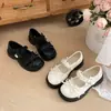 Sapatos Pequenos de Couro para Meninas 2026 Primavera e Outono Novos Mocassins Estilo Mary Jane Princesa com Laço para Crianças Maiores Roupa de Performance