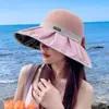 Chapéu Respirável de Proteção Solar Feminino Primavera e Verão Outdoor Explosões Protetor Solar Chapéu Protetor Solar Versátil Chapéu Bacia Chapéu de Pescador com Laço