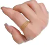 Anillo de Banda Llana Chapado en Oro Cobre Arena Dorada de Vietnam Índice Lleno de Estrellas Anillo Cerrado Femenino de Temperamento de Gama Alta de Nicho Venta al por Mayor