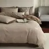 Conjunto de Quatro Peças de Algodão Puro Escovado de Alta Qualidade com 100 Fios, Capa de Edredom Jacquard de Algodão de Fibra Longa Classe A, Roupa de Cama de Luxo Leve 4