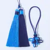 Cuerda de Asa con Colgante de Doble Borla de Dos Colores Colgante de Borla para Coche Accesorios para Joyería DIY Colgante de Caja de Regalo con Borla