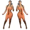 B9278 Conjunto de Duas Peças Tubinho Sexy Transparente de Renda com Alça Irregular Verão 2021 Europeu e Americano