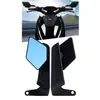 Espejo Retrovisor de Motocicleta Modificado con Ala de Viento Plegable, Espejo de Hoja Estilo Nuevo, Aleación de Aluminio, Campo de Visión Amplio, Superficie de Espejo Reversible, Universal