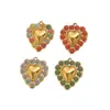 Acessórios de Pingente Coração de Renda em Aço Inoxidável Europeu e Americano Banhado a Ouro Moda Brincos DIY Acessórios de Colar Joias
