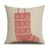 Fronha de Linho Impressa com Padrão de Natal Lado Único Fronha para Almofada de Sala de Estar Fronha para Almofada de Cama Fronha para Almofada de Quarto
