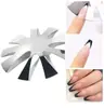 Ferramentas europeias e americanas para nail art Placa de aço modelo para moldagem de nail art francesa Unha de cristal U Aço inoxidável Modelo Placa de aço em forma de V