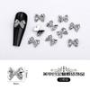 Joyería para uñas con forma de mariposa de plata y metal, diseño tridimensional de mariposa, joyería para uñas de aleación, venta al por mayor