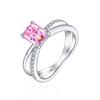 Anillo de plata de ley 925 europeo y americano con diamante cuadrado de corte Flor de Hielo Llama de 1.5 quilates para mujer, lujo, tesoro colorido 6*8 diamante de alto carbono anillo para mujer INS