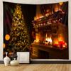 Tapeçaria de árvore de natal decoração de quarto pano de parede ins estilo pendurado pano transfronteiriço casa boêmio tapeçaria tapeçaria de natal