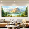 Pintura de paisagem sala de estar de costas para montanha 2025 pote de tesouro parede oeste quadro pintura moderna pendurada sofá fundo de parede montanha dourada novo