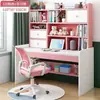 Escritorio infantil con estantería y librero, escritorio de estudio y escritura para estudiantes integrado, uso doméstico, juego de escritorio de computadora y silla para habitación de niñas